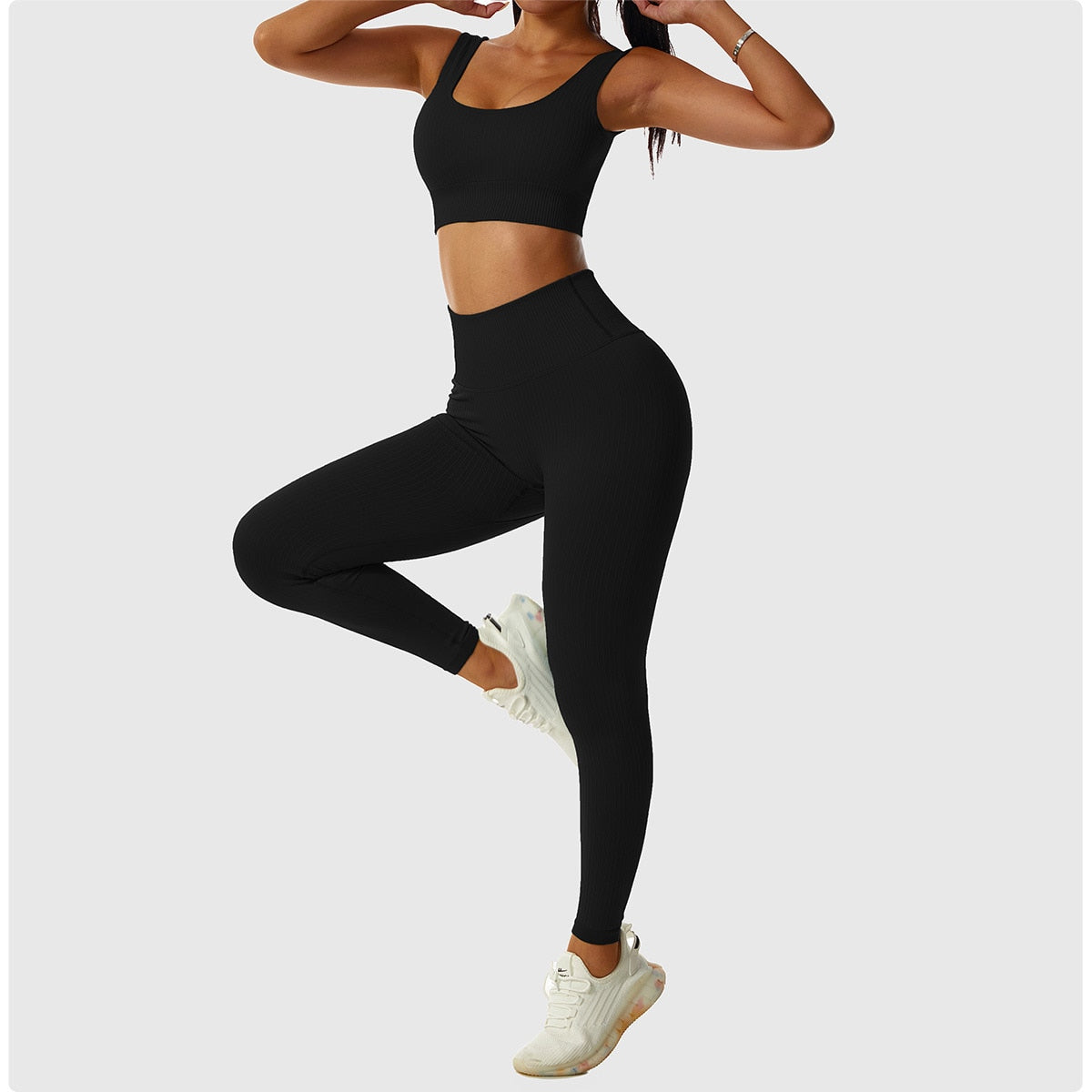 2 Piece Set Workout Clothes for Women Sports Bra and Leggings Set Sports Wear for Women Gym Clothing Athletic Yoga Set