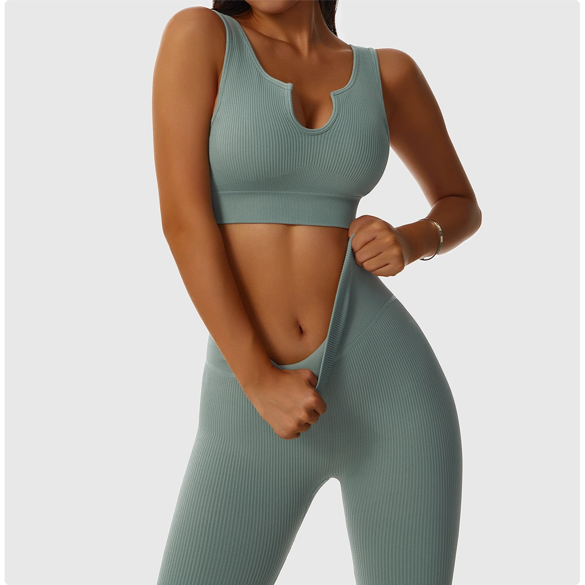 2 Piece Set Workout Clothes for Women Sports Bra and Leggings Set Sports Wear for Women Gym Clothing Athletic Yoga Set