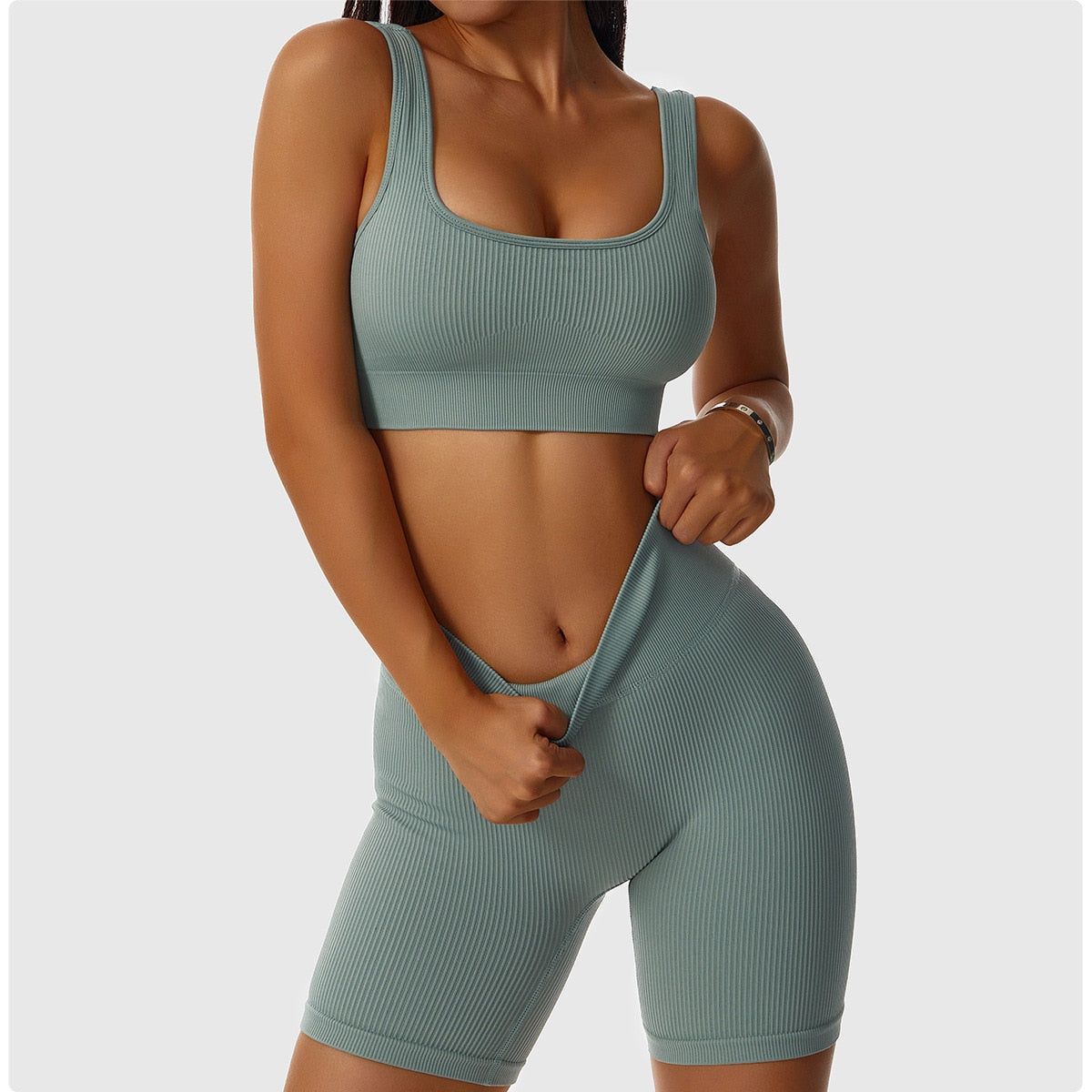 2 Piece Set Workout Clothes for Women Sports Bra and Leggings Set Sports Wear for Women Gym Clothing Athletic Yoga Set